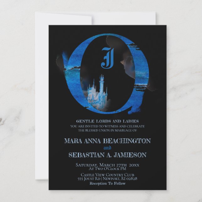 Convite *~* Castelo de Conto de Fadas Fantástico Casamento (Frente)