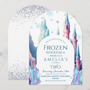 Convite Castelo de Desenho Animado de Aniversário da Froze