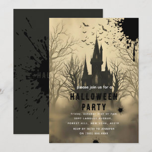 Convite Castelo de Halloween Ghosts