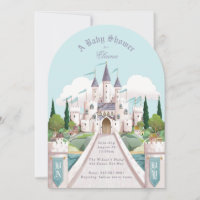 Castelo de Storybook Illustrado Chá de fraldas Azu