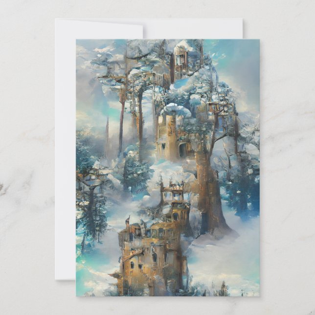 Convite Castelo de Winter Wonderland (Frente)