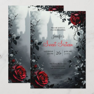 Convite Castelo Floral Gótico Sweet 16