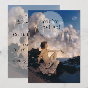 Convite Castelos no Ar de Maxfield Parrish 1904 Fantasia V