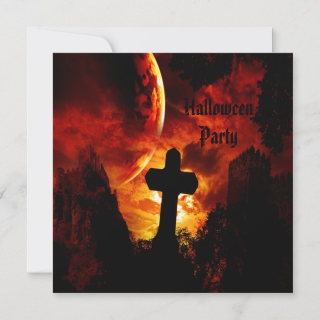 Convite Castelos & partido do Dia das Bruxas dos crânios (Frente)