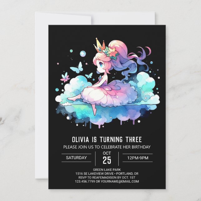 Convite Castle Magical Princess Birthday (Frente)