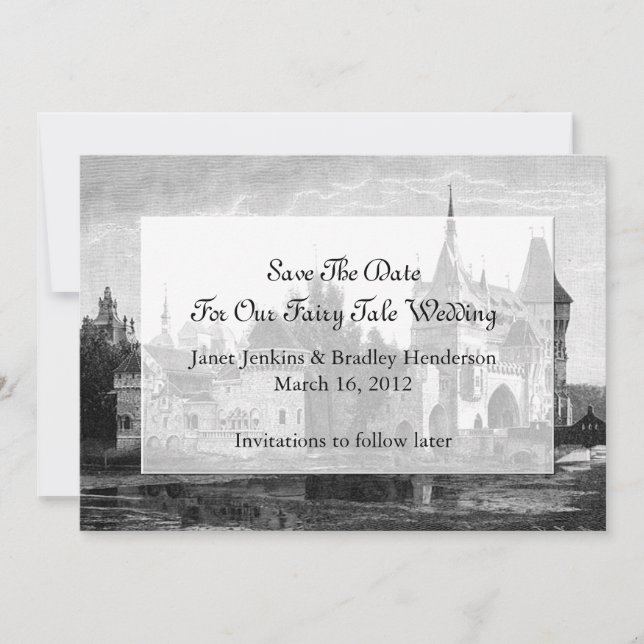 Convite Castle Save The Date Wedding Announce (Frente)