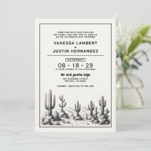 Convite Casual Cactus Wedding