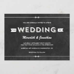 Convite Casual Chalkboard Wedding