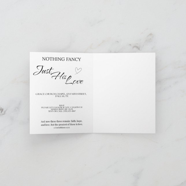 Convite Casual Christian Wedding Invitation | Faith (Interior)