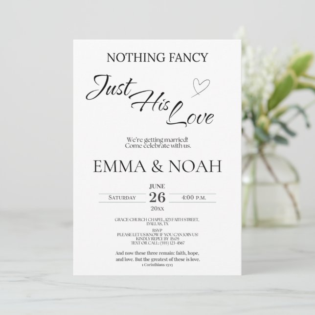 Convite Casual Christian Wedding Invitation | Faith (Em pé/Frente)
