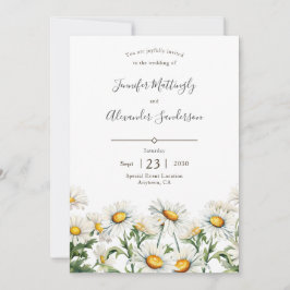 Convite Casual Country Wedding Daisy Floral