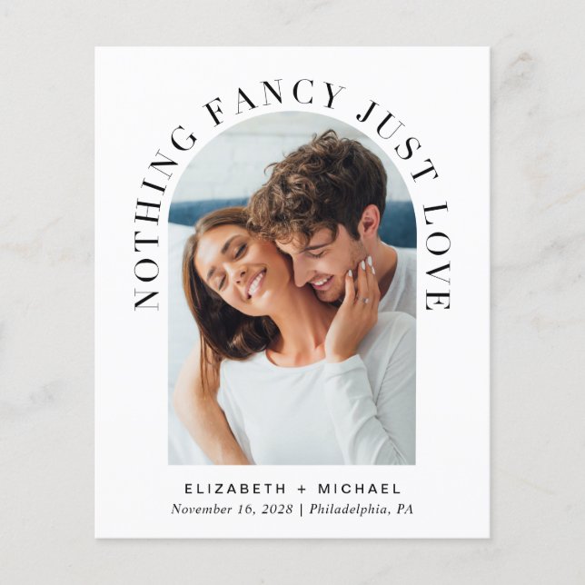 Convite Casual de Casamento de Foto de Arch Orçame (Frente)