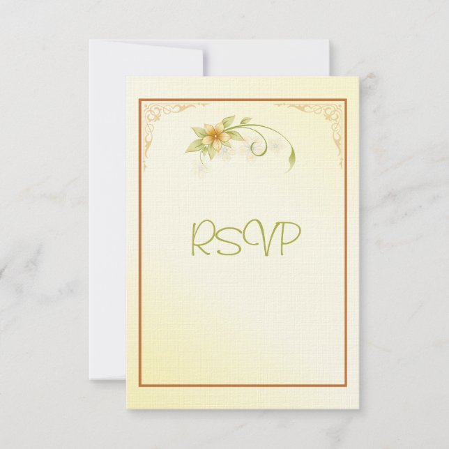 Convite Casual de Casamento de RSVP Floral Primave (Frente)