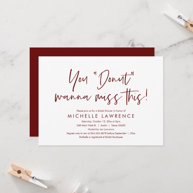 Convite Casual e Divertido, Festa de Rosquinha Chá de pane (Frente/Verso In Situ)