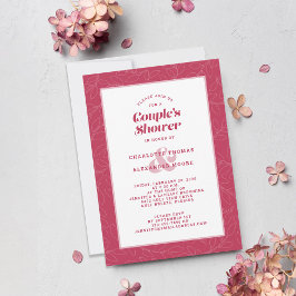 Convite Casual Magenta Red Modern de Casamento do Chá casa