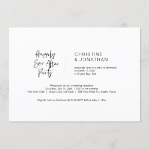 Convite Casual Minimalista, Preto, Casamento às Pressas