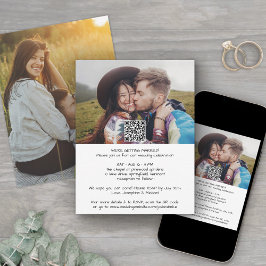 Convite Casual Moderno QR RSVP de 2 Fotos Tudo em Um para 