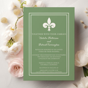 Convite Casual Moss Green Fleur de Lis