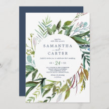 Convite Casual para Casamento de Summer Greenery