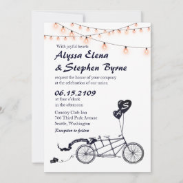 Convite Casual para Casamento Romântico da Bicicle