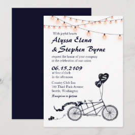 Convite Casual para Casamento Romântico da Bicicle