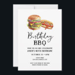 Convite Casual para CHURRASCO aniversário de 40 an<br><div class="desc">Convites de CHURRASCO de aniversário. É fácil personalizar. Todo o texto é ajustável e fácil de mudar para as necessidades do seu próprio partido. Hambúrguer simples de aquarela e gráficos de hotdog. Convites para ele. design de aniversário de CHURRASCO de bar ou quintal. Em qualquer idade, apenas mude o texto....</div>