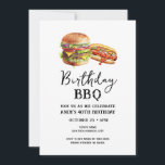 Convite Casual para CHURRASCO aniversário de 40 an<br><div class="desc">Convites de CHURRASCO de aniversário. É fácil personalizar. Todo o texto é ajustável e fácil de mudar para as necessidades do seu próprio partido. Hambúrguer simples de aquarela e gráficos de hotdog. Convites para ele. design de aniversário de CHURRASCO de bar ou quintal. Em qualquer idade, apenas mude o texto....</div>