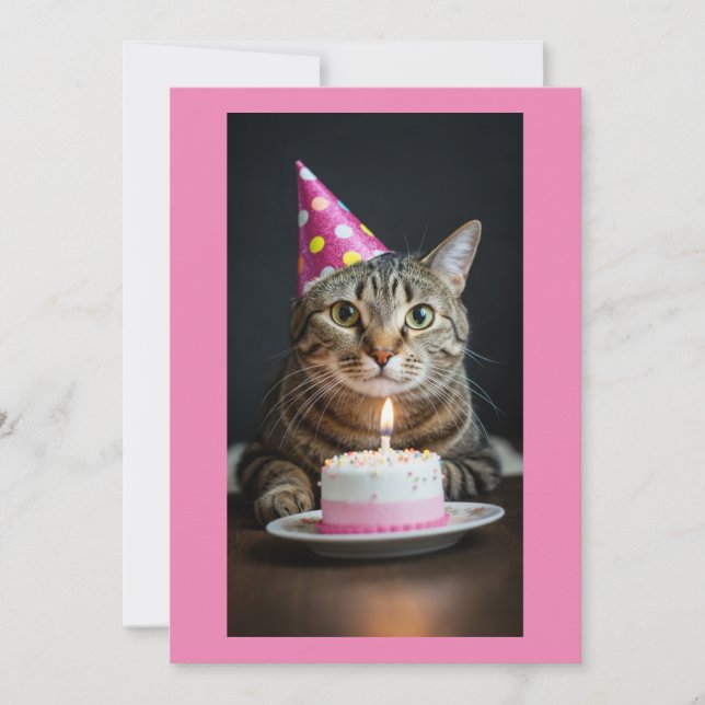 Convite cat birthday (Frente)