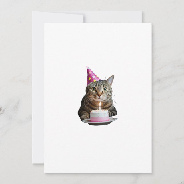 Convite cat birthday (Frente)