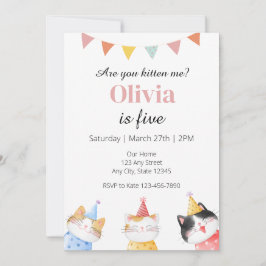 Convite Cat Birthday Invitation, você me cozinha?