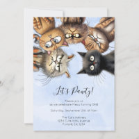 Cat Birthday Pawty Cute Personalizado