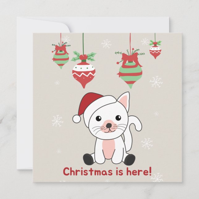 Convite Cat Christmas Snow Winter Animals Cats Invitation (Frente)