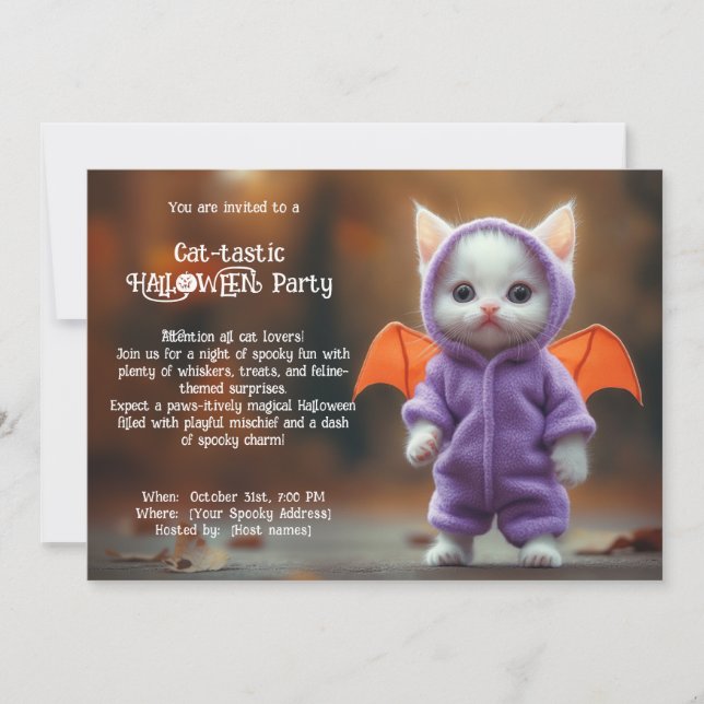 Convite 😺 Cat - Convidado para a festa TÁTICA HALLOWEEN (Frente)