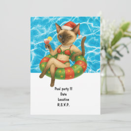 Convite Cat is at the pool for pool party
