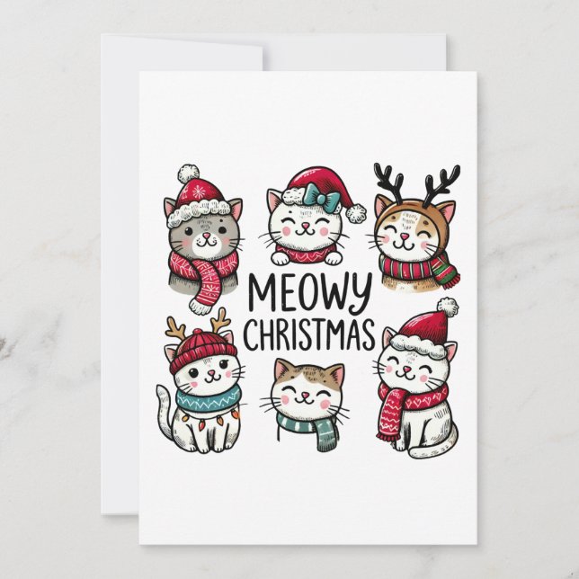 Convite Cat Lover Gift Meowt Christmas (Frente)