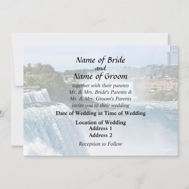 Convite Cataratas do Niágara NY - Vista do Lado Americano (Frente)