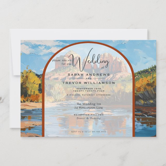 Convite Catedral de Sedona Arizona Red Rock (Frente)