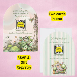 Convite Caterpillar Baby Shower QR Code RSVP/Gift Registry