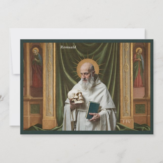Convite Catholic Art Holy Card | Saint Romuald (Frente)