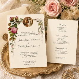 Convite Católico COMBO de Recepção de Casamento Elegante M