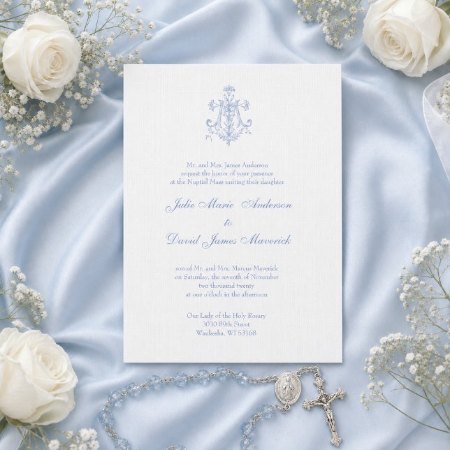 Convite Católico Elegante Religioso Casamento Maria (Criador carregado)