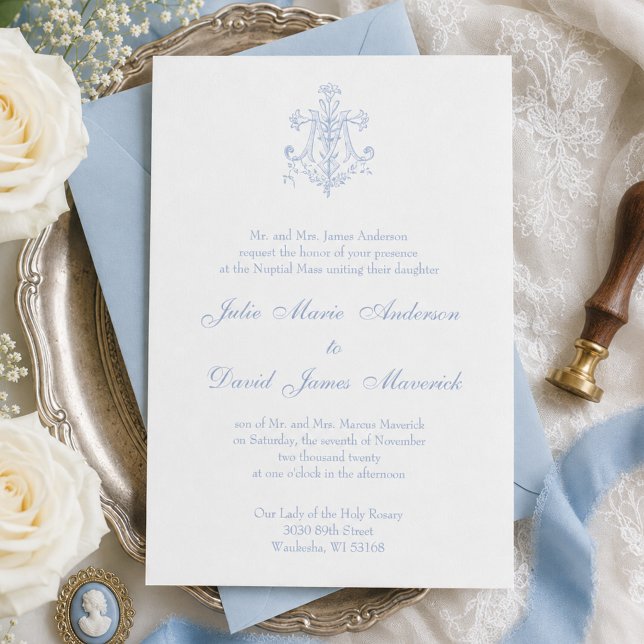 Convite Católico Elegante Religioso Casamento Maria (Criador carregado)