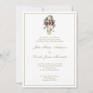 Convite Católico Jesus Mary Joseph Floral Casamento