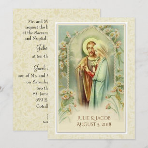 Convite Católico para Casamento Tradicional de Bri