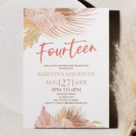 Convite Catorze Boho 14 Floral Rosa