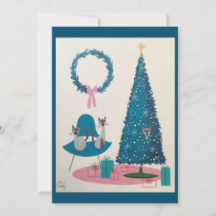 Convite Cats de Natal Moderno do Século Médio