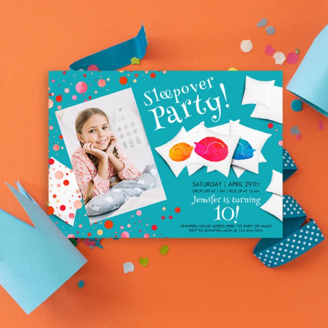 Convite Cats Sleeping Cats Sleepover Party (Criador carregado)