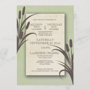 Convite Cattails Green Lake Wedding
