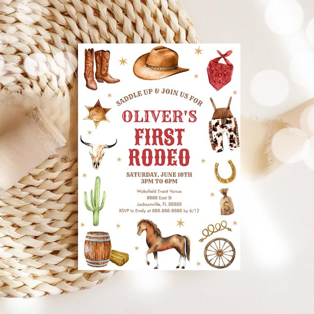 Convite Caubói de Rodeio Ocidental Primeiro Rodeio 1º Aniv (Criador carregado)