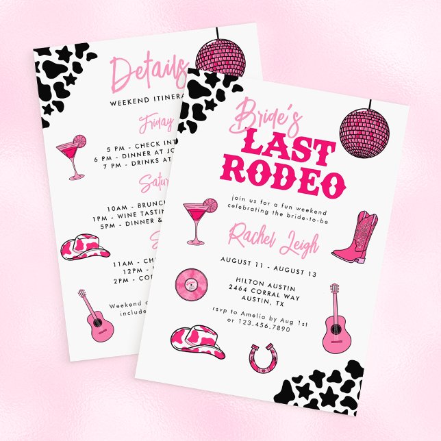 Convite Caubói Disco Último Rodeio Despedida de Solteira (Criador carregado)